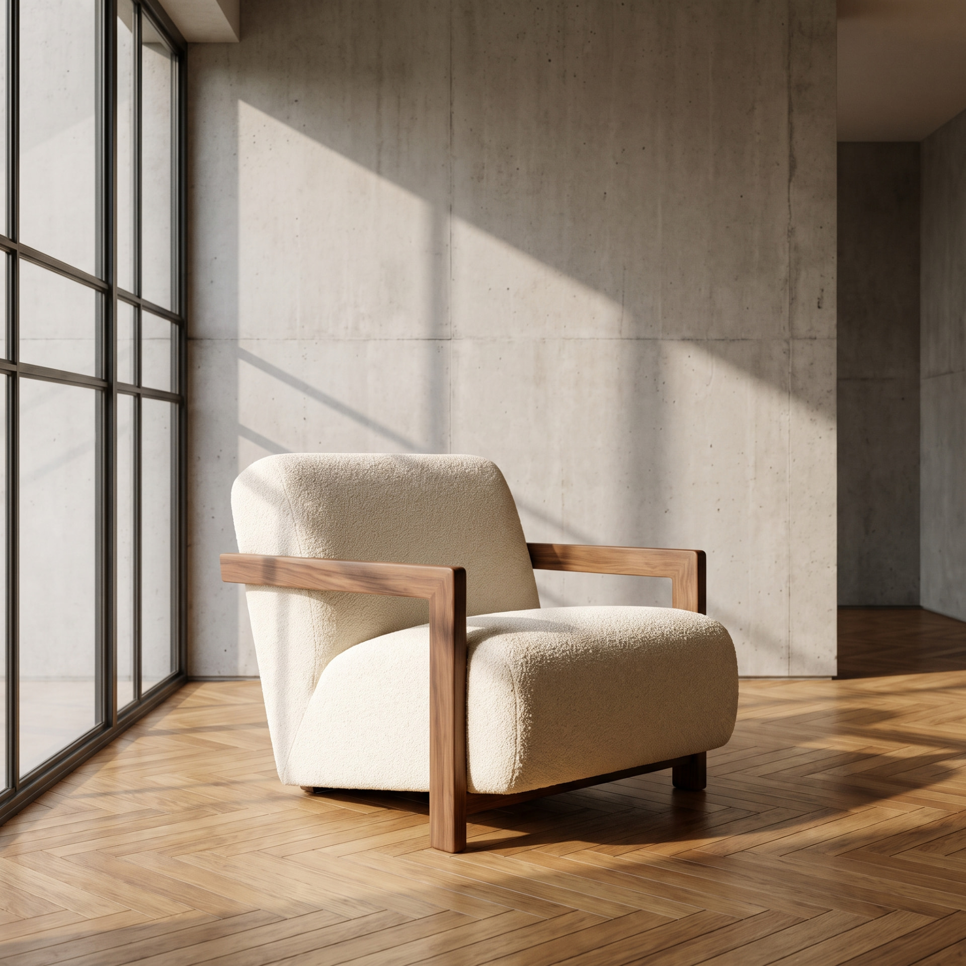 Designer furniture in a minimalist interior